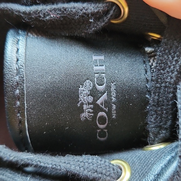 Coach womans black and white tennis shoe size 7.5 US  37.5 EUR - Picture 7 of 12